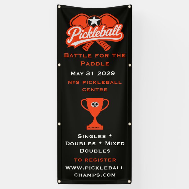Pickleball Competition Tournement Banner (Vertical)