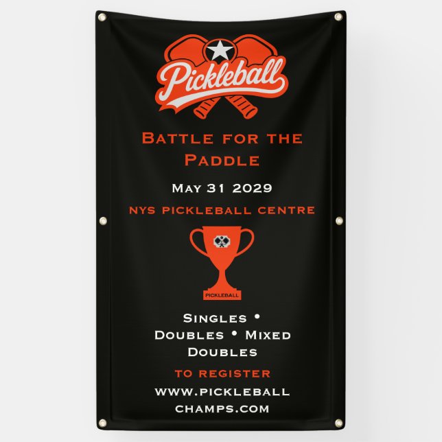 Pickleball Competition Tournement Banner (Vertical)