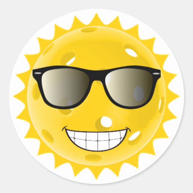 Pickleball Cool Classic Round Sticker (Front)
