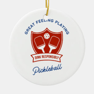 Pickleball cool design to wear ceramic ornament