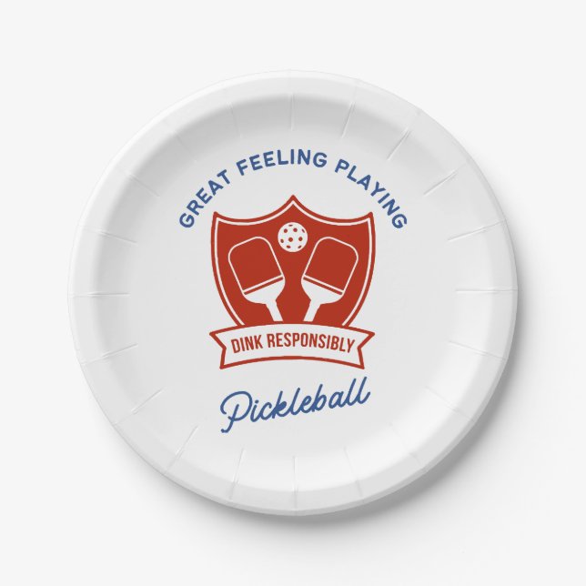 Pickleball cool design to wear paper plate (Front)