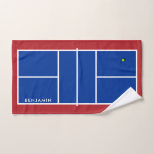 Pickleball Court Custom Name Hand Towel
