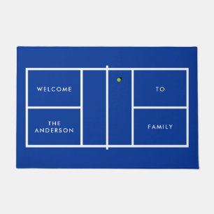 Pickleball Court Personalized Text Doormat
