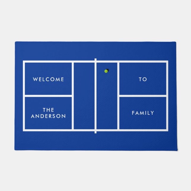 Pickleball Court Personalized Text Doormat (Front)