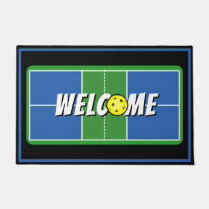 Pickleball Court Welcome Mat - Blue and Green