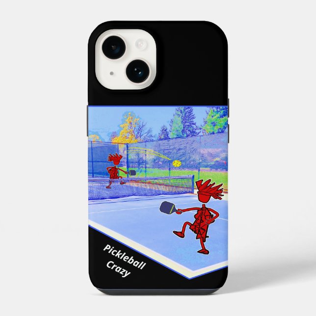 Pickleball Crazy Colourful Design iPhone Case (Back)