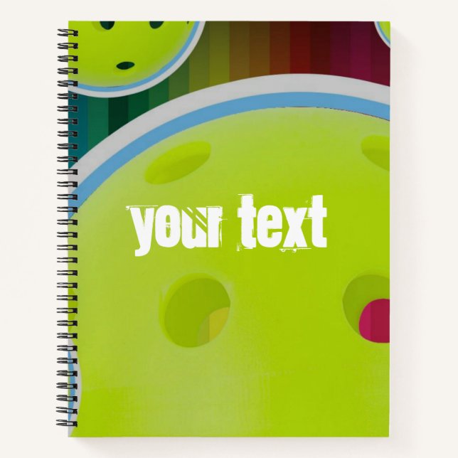 Pickleball Customize Personalize Pickle Ball Fun Notebook (Front)
