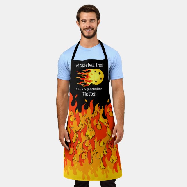 Pickleball Dad Like A Regular Dad But Hotter Dark Apron (Worn)
