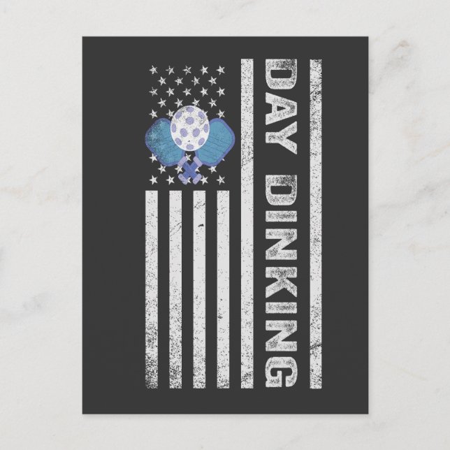  Pickleball Day Dinking American Patriotic Flag   Postcard (Front)