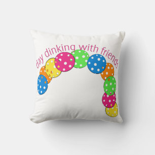 Pickleball Day Dinking with Friends Throw Pillow