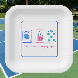 Pickleball Days & Mahjong Nights Party Paper Plate