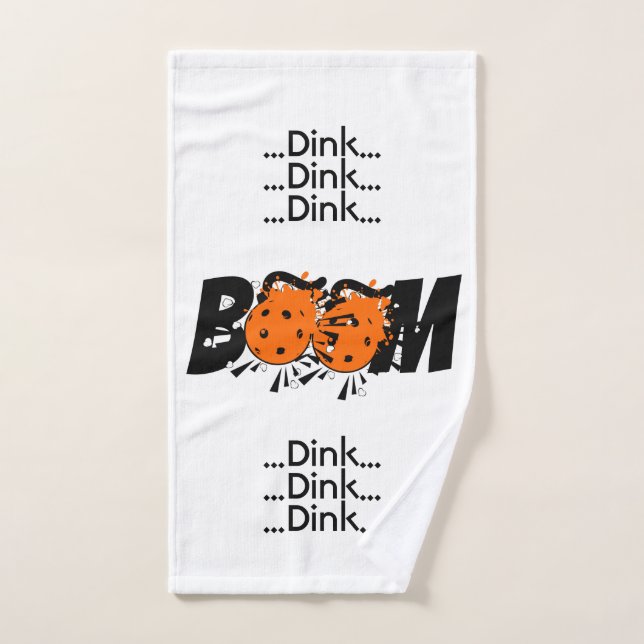 Pickleball Dink Dink Boom Orange Bombes (Serviette à main)