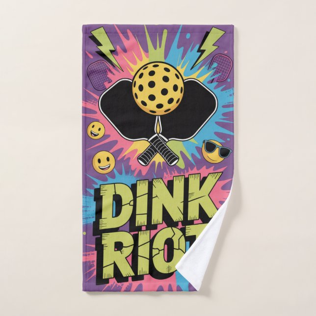 Pickleball Dink Riot Funny Urban Splash Hand Towel (Hand Towel)