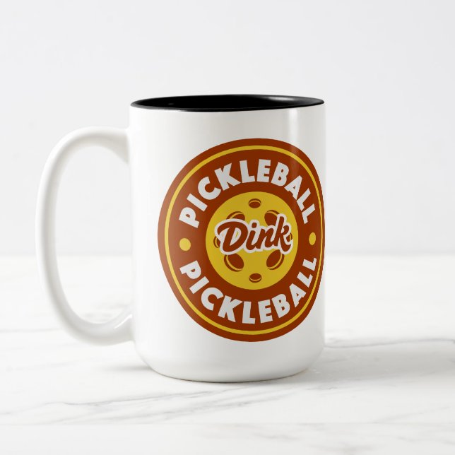 Pickleball “Dink” Two-Tone Coffee Mug (Left)