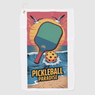 Pickleball Dinks & Drinks Beach Vibe Graphic Golf Towel