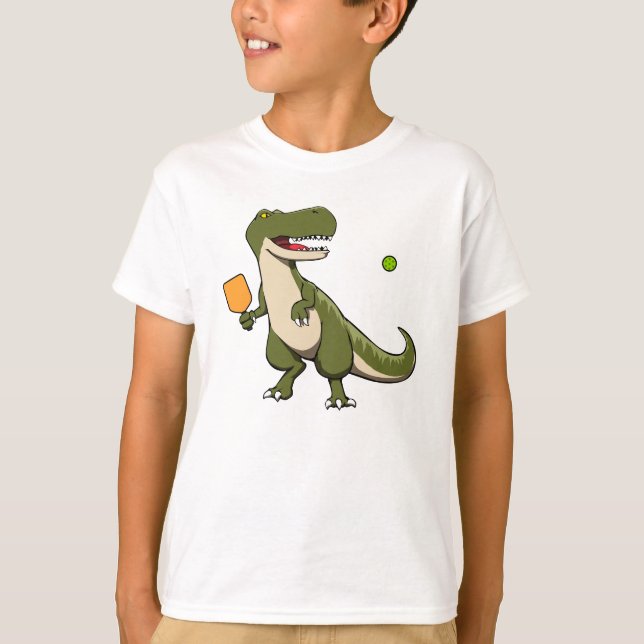 Pickleball Dinosaur T-Rex T-Shirt (Front)