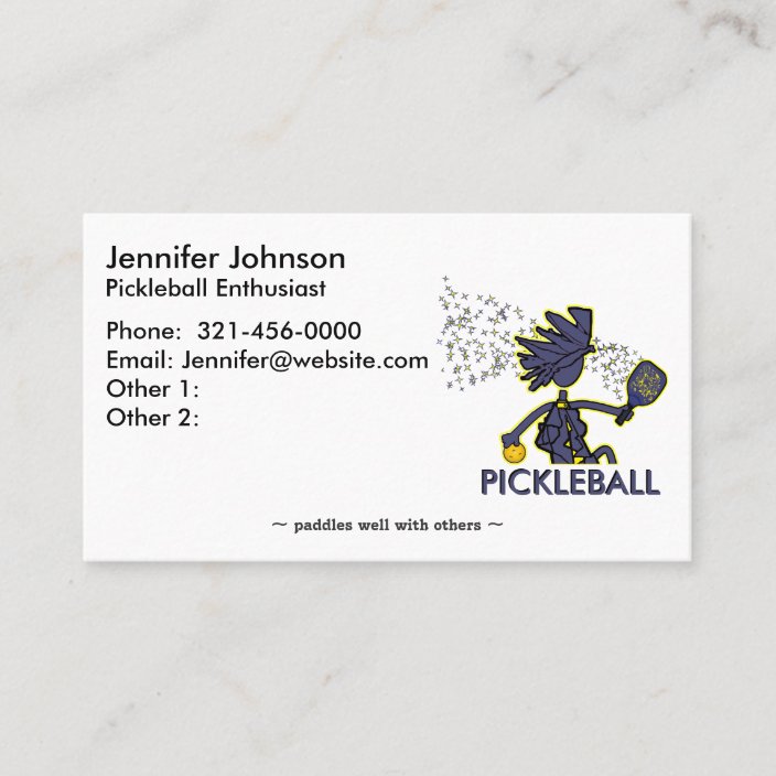 Pickleball Enthusiast Business Card Zazzle