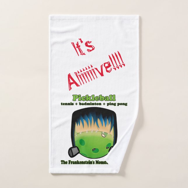 Pickleball est le monstre des sports de Frankenste (Serviette à main)
