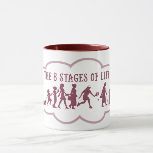 Pickleball fan humor (8 stages of life) - red mug
