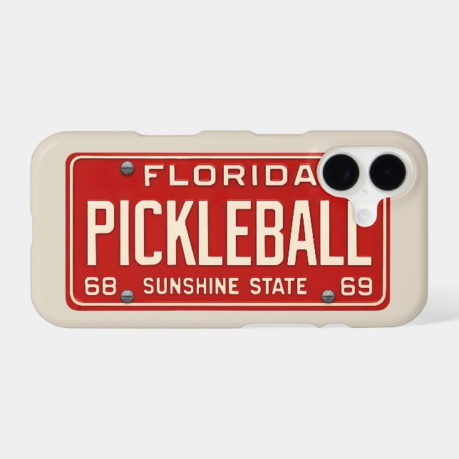 Pickleball Fan | Retro FL License Plate Cell Phone (Back (Horizontal))