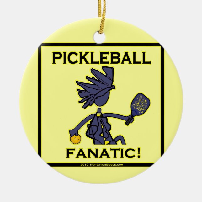 Pickleball Fanatic Gifts & T Shirts Ceramic Ornament (Front)