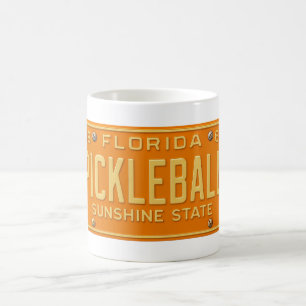 Pickleball Fanatic - Retro Florida License Plate Coffee Mug