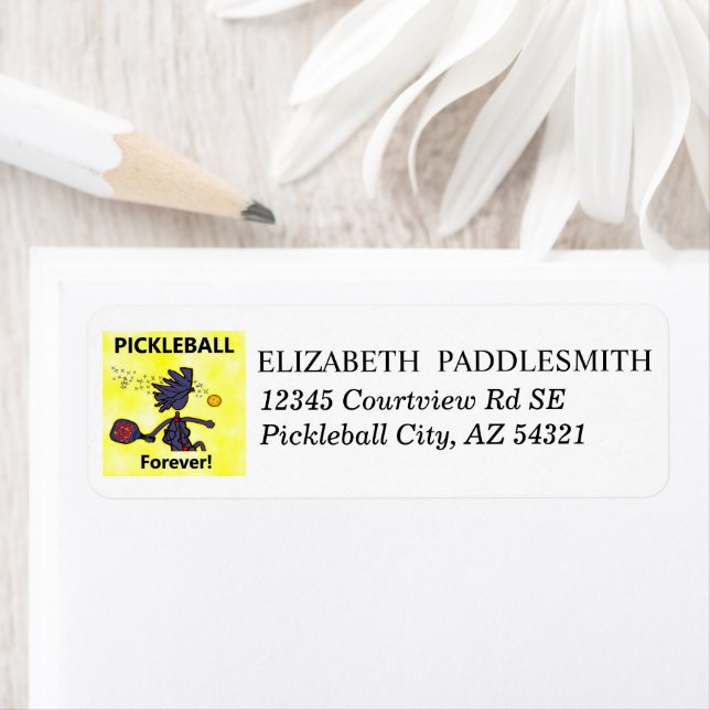 Pickleball Fearless Fun Address Label (Insitu)