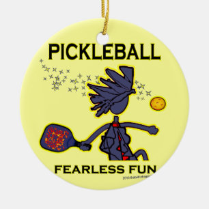 Pickleball Fearless Fun Ceramic Ornament