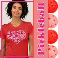 Pickleball Filled Heart Pink and Red Love