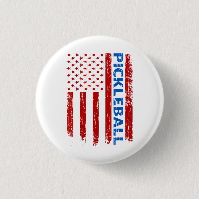 Pickleball Flag - Playing Paddleball Pickleball Am 1 Inch Round Button (Front)
