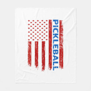 Pickleball Flag - Playing Paddleball Pickleball Am Fleece Blanket