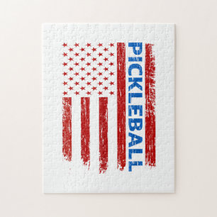Pickleball Flag - Playing Paddleball Pickleball Am Jigsaw Puzzle