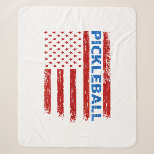 Pickleball Flag - Playing Paddleball Pickleball Am Sherpa Blanket