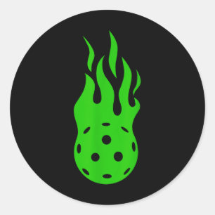 Pickleball Flame - Paddleball Tennis Pickleballer Classic Round Sticker