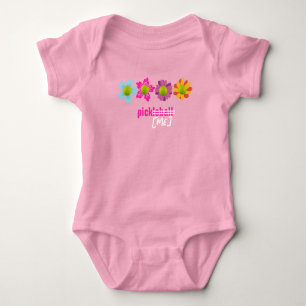 🌼🌻🌺Pickleball flowers Pick Me pink Baby Bodysuit