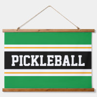 PICKLEBALL Fun Bright Green Yellow Black Stripes
