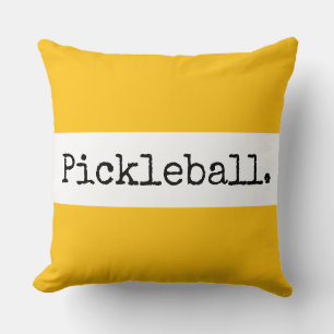 PICKLEBALL Fun Bright Tropical Pink White Stripes Throw Pillow