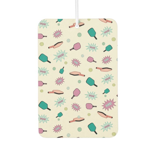 Pickleball! Fun Colourful Pattern Air Freshener (Front)