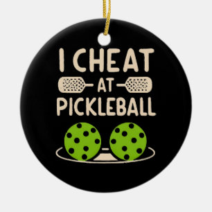 Pickleball Funny Ceramic Ornament