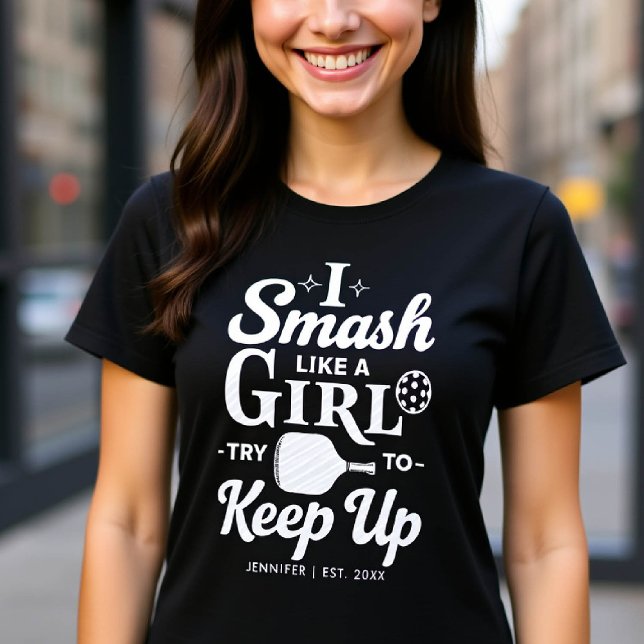 Pickleball Funny Gift for Her Cute Personalized T-Shirt (pickleball gift for her funny tshirt women birthday christmas club mom friend personalized)