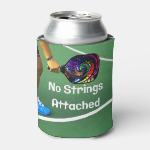Pickleball Funny No Strings Attached Can Cooler