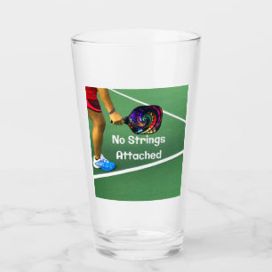 Pickleball Funny No Strings Attached Glass