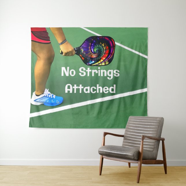 Pickleball Funny No Strings Attached Tapestry (In Situ (Horizontal))