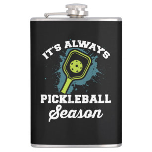 Pickleball Funny Pickleball Gifts Hip Flask
