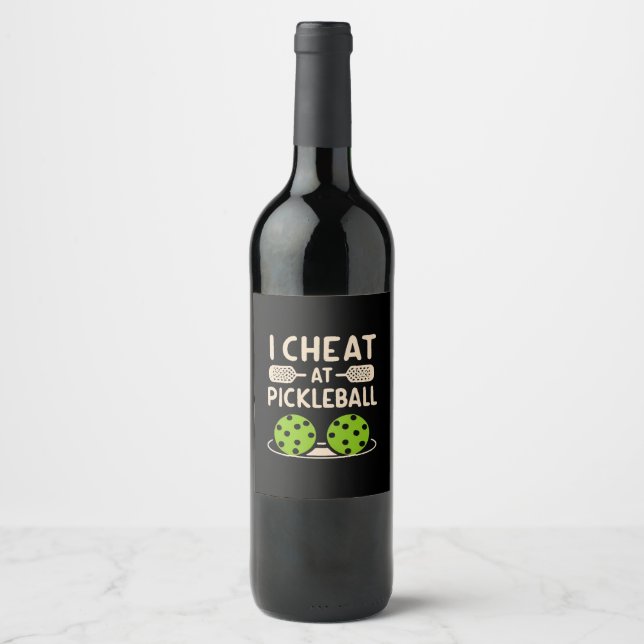 Pickleball Funny Wine Label (Front)
