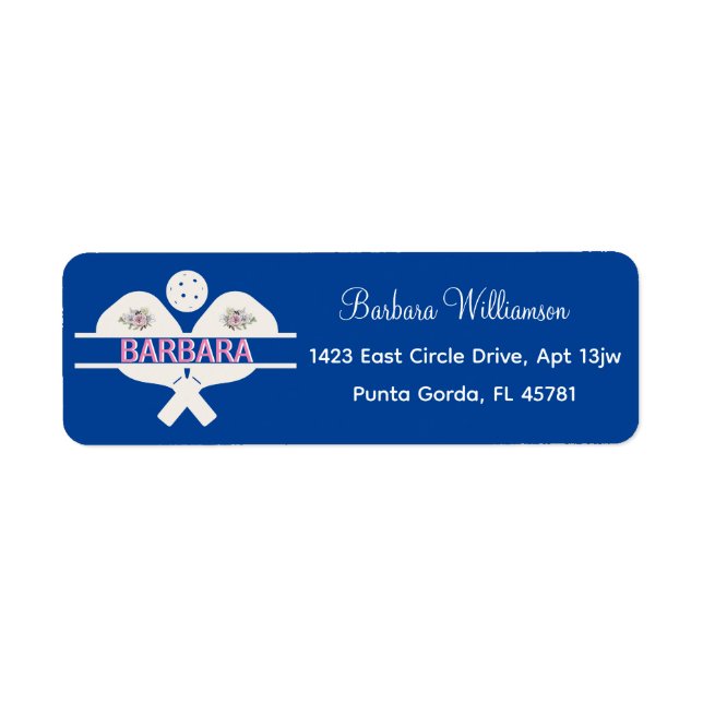 Pickleball Gal Floral Custom First Name    (Front)