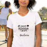 Pickleball Gal Queen of the Court Bella Canvas T-Shirt<br><div class="desc">Yes, there is a queen of the pickleball court in your life who would really enjoy this fun Bella Canvas t-shirt as a gift. Yes -- Queen of the Pickleball Court with lots of glam and some glitter and personalized with her name. Any design questions, just send a chat and...</div>