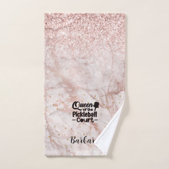 PIckleball Gal Queen of the Court Hand Towel (Hand Towel)