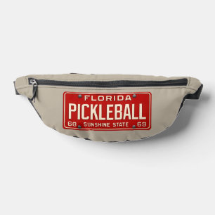 Pickleball Gear   Red Retro Florida License Plate Fanny Pack