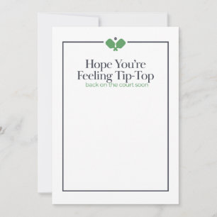 Pickleball Get Well Card   Navy Green